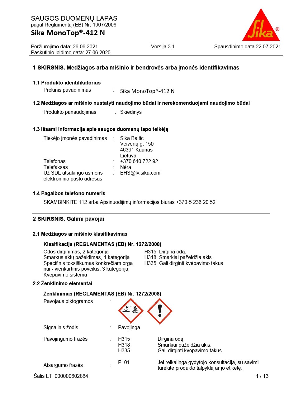 Sika MonoTop®-412 N SDL