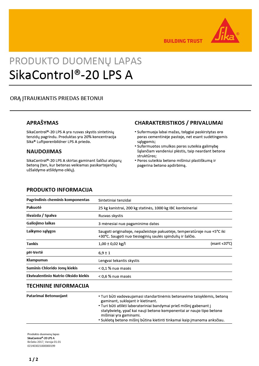 SikaControl®-20 LPS A