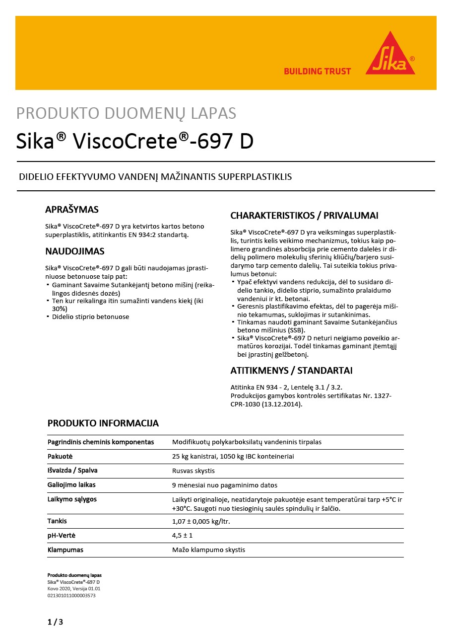 Sika® ViscoCrete®-697 D
