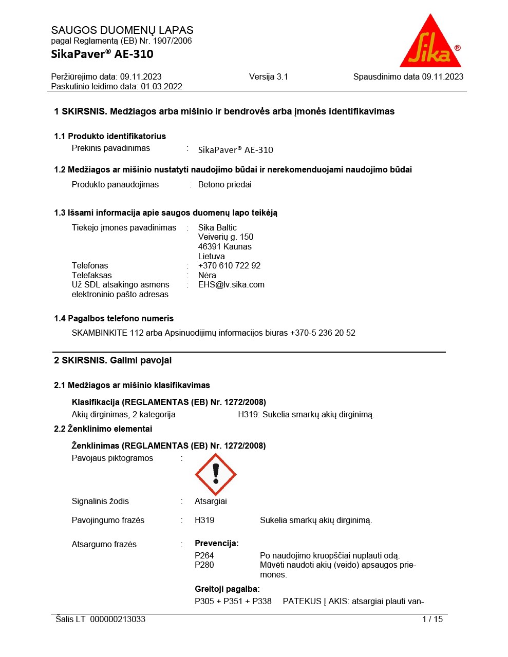 SikaPaver® AE-310 SDL
