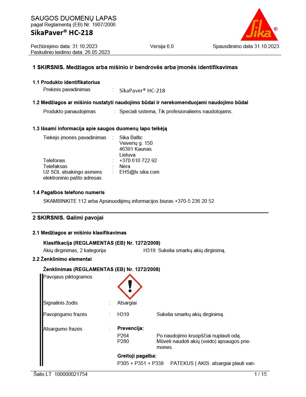 SikaPaver® HC-218 SDL